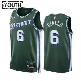 Camiseta Niños NBA Detroit Pistons Hamidou Diallo 6 2022-23 Nike City Edition Verde Swingman